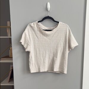 Madewell Cream Boxy Crop Tee Short Sleeve